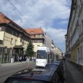 Falschparker legt Stra&szlig;enbahnverkehr auf der Georg-Schwarz-Stra&szlig;e lahm | Am Diakonissenhaus kam es zu einem kleinen Stra�enbahnstau / Foto: Enrico Engelhardt