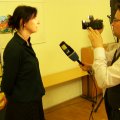 Leipzig Fernsehen beim Forum Georg-Schwarz-Stra&szlig;e | Leipzig Fernsehen interviewt Magistralenmanagerin Daniela Nu�  / Foto: Enrico Engelhardt