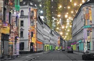 Landmarken in der Georg-Schwarz-Straße: Neue Aufstecker und mehr Licht am Broadway  | Bild: kunZstoffe e.V.
