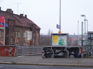  Leutzsch: Polizei fasst Graffiti-Täter  | Der Tatort am Leutzscher Bahnhof / Foto: Enrico Engelhardt