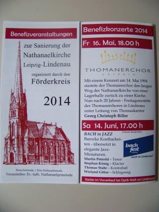 Thomaner singen in Lindenau für Kirchensanierung | Ankündigungsflyer für das Kirchenkonzert / Foto: Enrico Engelhardt