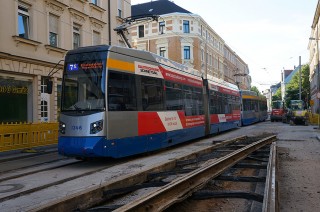 Informationen und Fotos vom Umbau der Haltestelle Diakonissenhaus | Foto: Dave Tarassow, http://www.bimmelbus-leipzig.de/