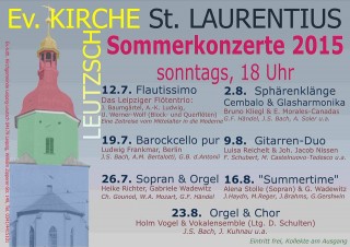 Sommerkonzerte der Kirchgemeinde Leutzsch | Plakat: Kirchgemeinde Leutzsch