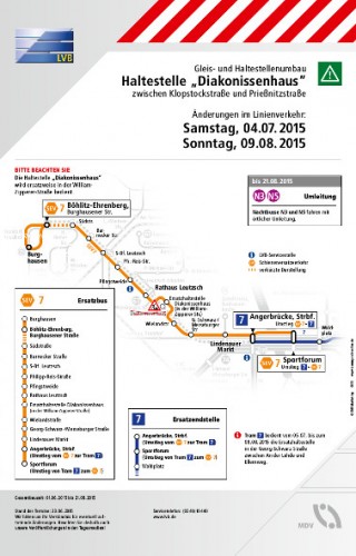 Schienenersatzverkehr auf der Linie 7 am Sonntag, den 9. August | 