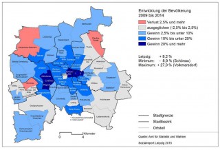Bevölkerungsentwicklung in Leipzig aus dem Sozialreport der Stadt Leipzig vom 27.06.2016 | 