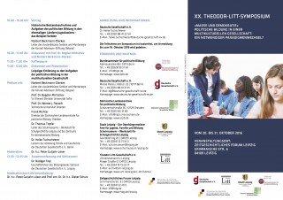 Symposium zur politischen Bildung in der multikulturellen Gesellschaft | Flyer Litt-Symposium